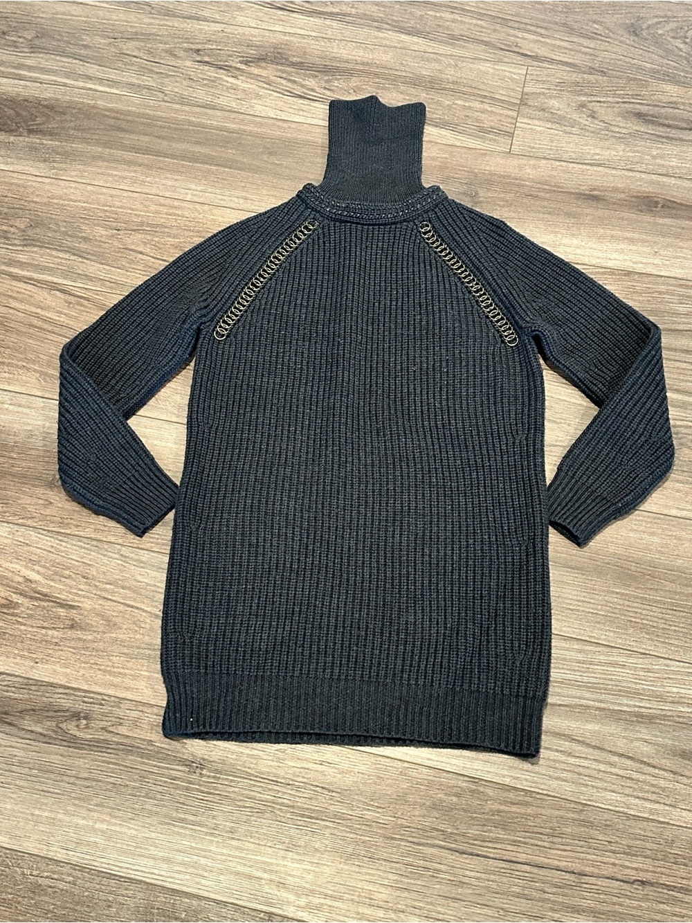 Tory Burch McKenna Ribbed Turtleneck Sweater Dress Size Small - Picture 3 of 10